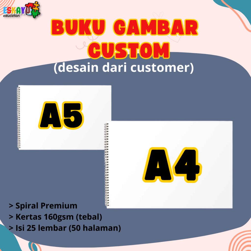 

BUKU GAMBAR CUSTOM A5 dan A4 desain suka suka customer/ souvenir book