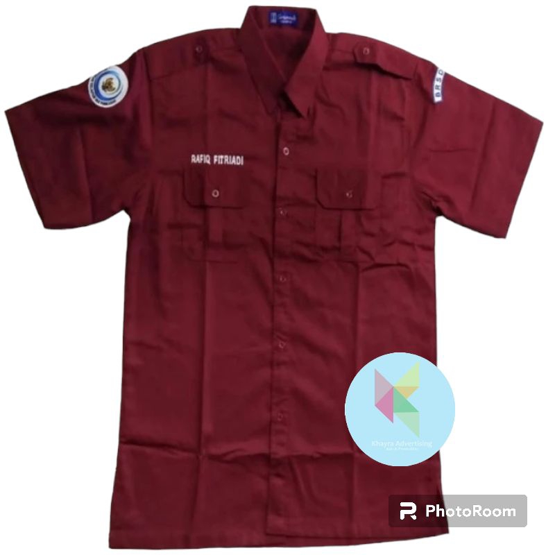 kemeja KKP RI seragam KKP RI merah marun lengan pendek