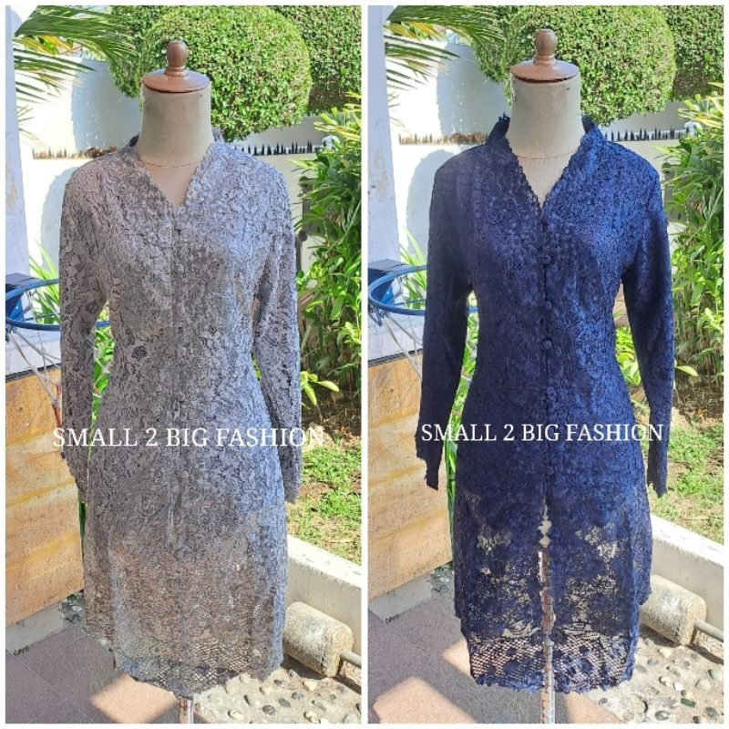 Kebaya full brukat / kebaya brokat / kutubaru / kebaya muslim panjang bordir coklat ungu pink / atas