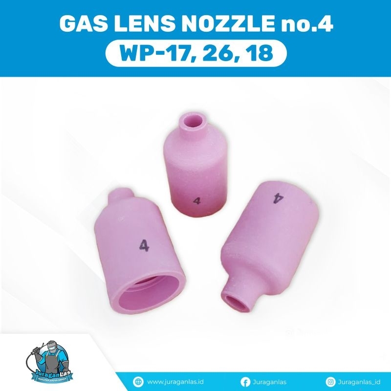 keramik Argon Gas Lens Nozzle No 4 untuk Stang Las Argon wp-17 26 18