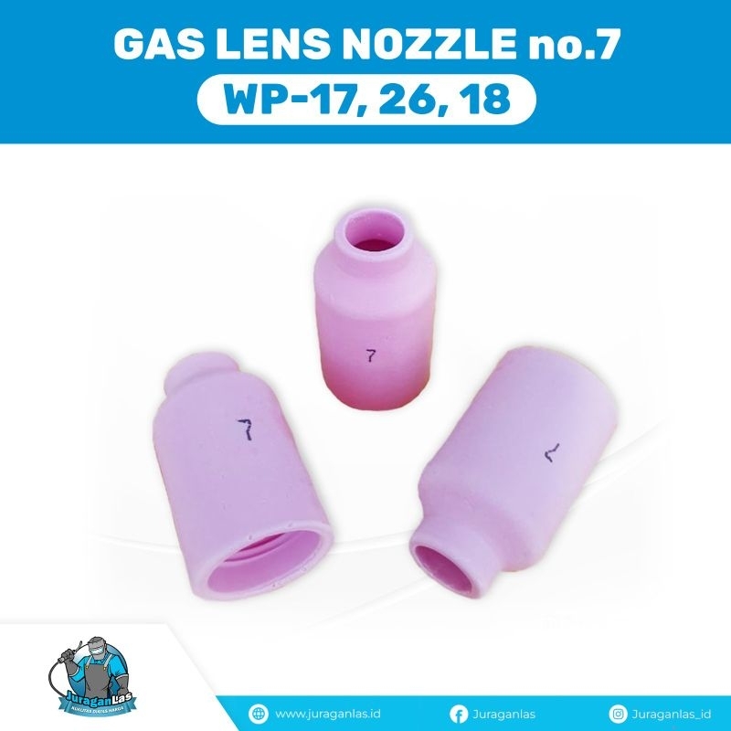 keramik Argon Gas Lens Nozzle No 7 untuk Stang Las Argon wp-17 26 18