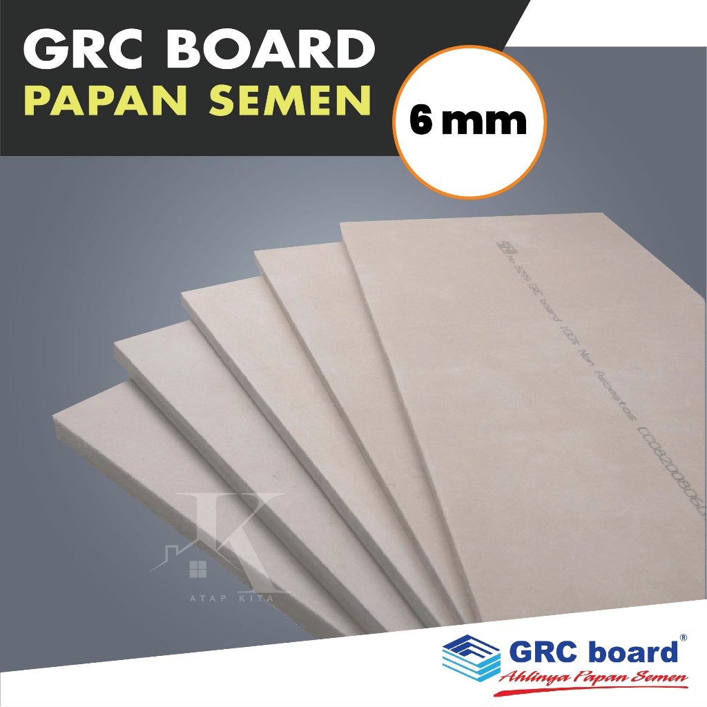Grc Board 6mm / Papan Semen Grc 1.22 x 2.44 / Grc Fiber Semen