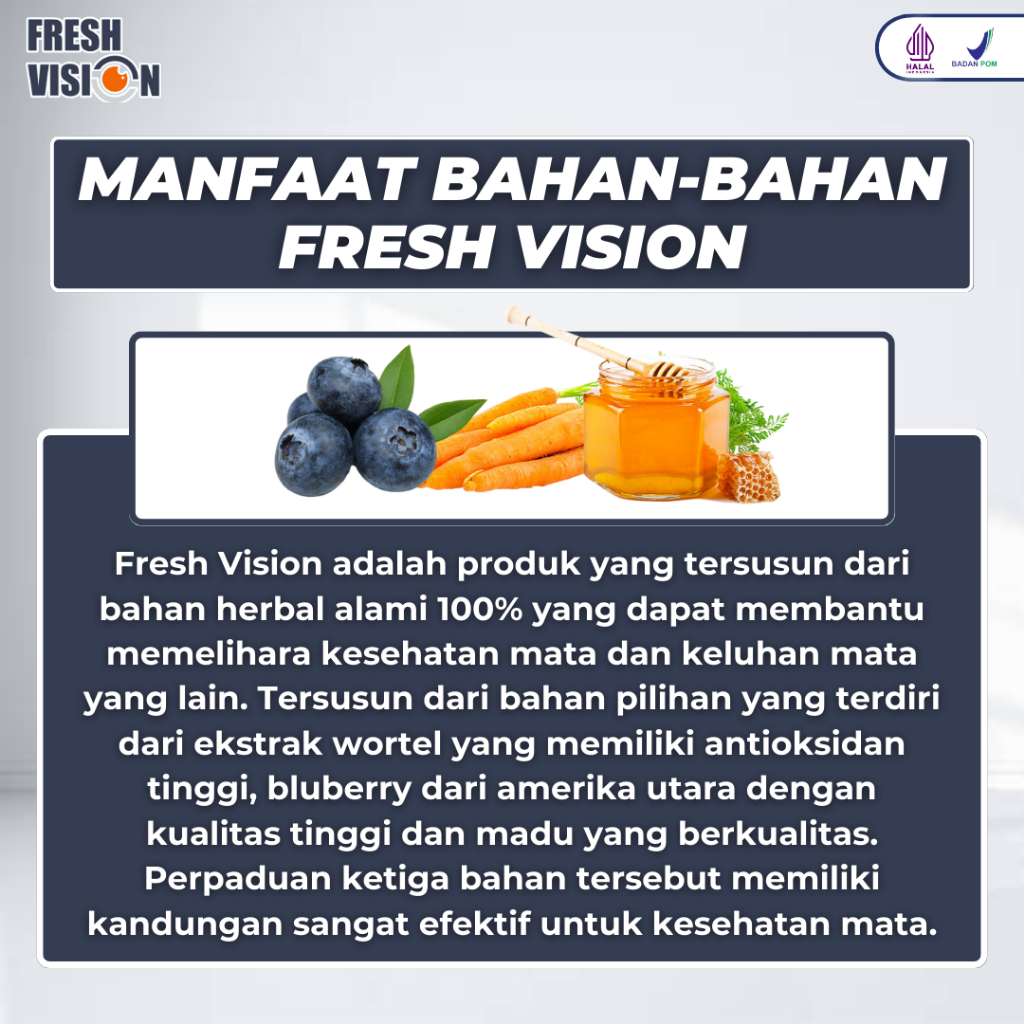 Paket 1 box Madu Fresh Original - Vision Fres Pres Fision Pision Multivitamin Ampuh Atasi Masalah Mata Cegah Mata Merah Kurangi Minus Pencegah Katarak Tajamkan Penglihatan Nutrisi Mata Isi 200ml