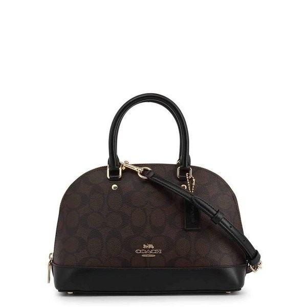 Tas Coach Mini sierra satchel in signature canvas mahogany