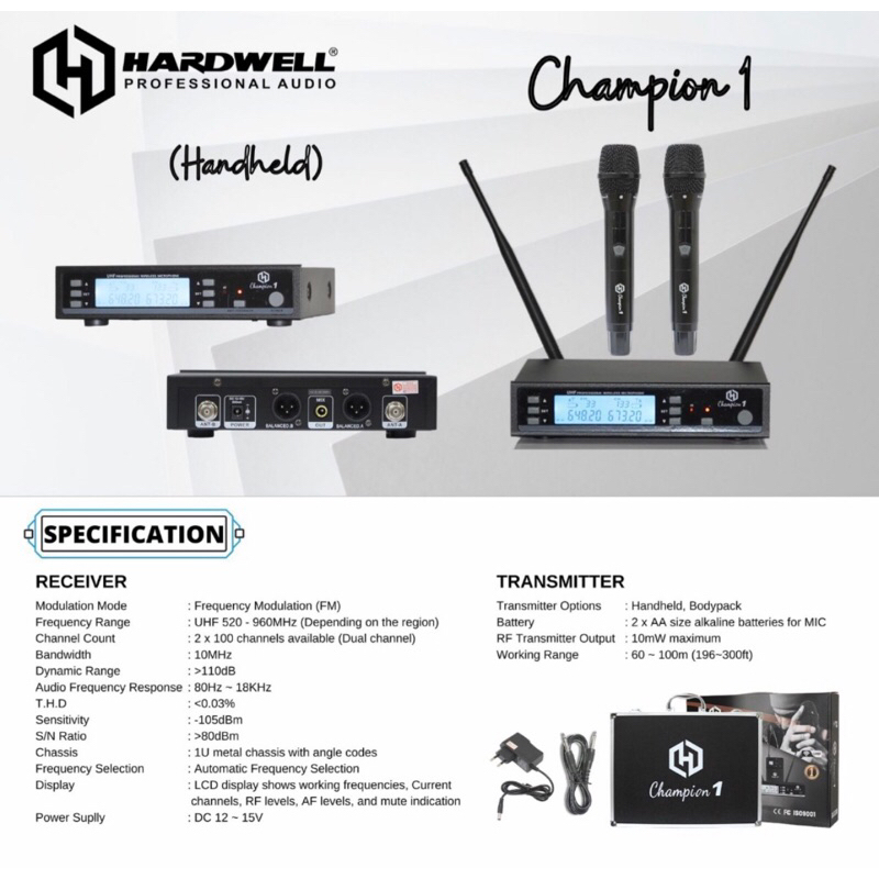 Mic Wireless Hardwell Champion 1 Original