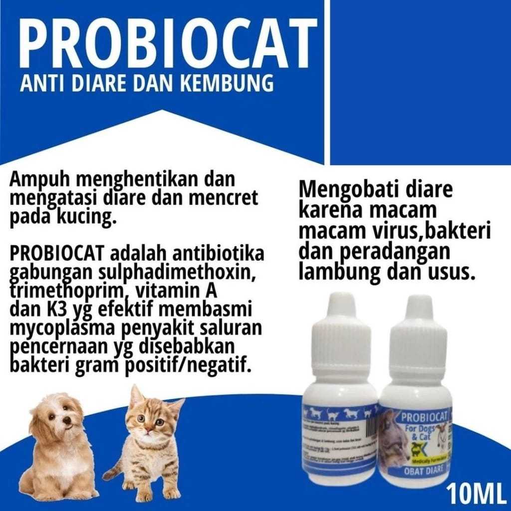 PROBIOCAT OBAT DIARE  KUCING ANJING  / BERAK DARAH 10 ML