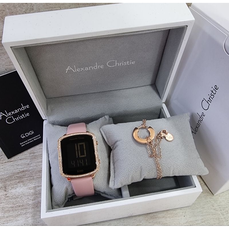 Jam Tangan Wanita Original Alexandre Christie AC9380LH Kulit