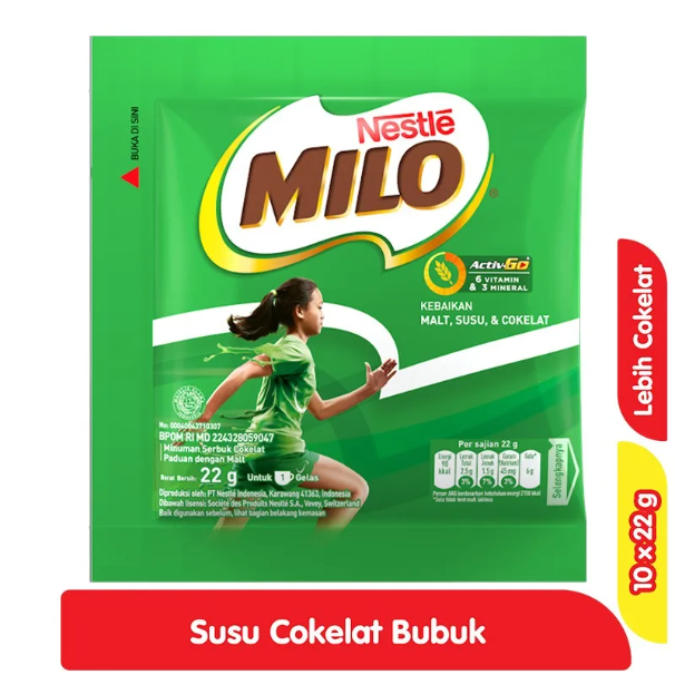 

MILO SUSU COKLAT RENCENG / MILO ACTIV GO 22GR x 10 SACHET