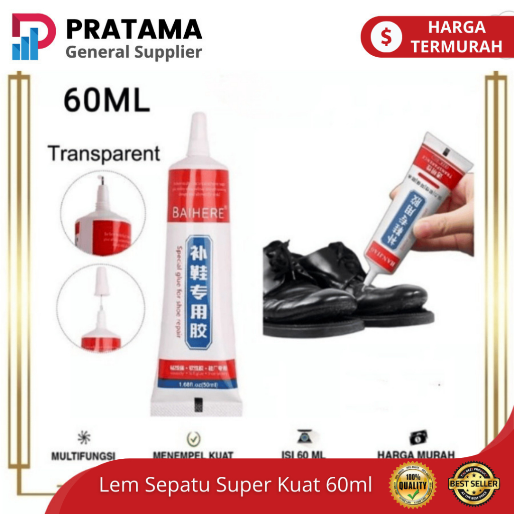 

Lem Sepatu Super Kuat 60ml Tahan Air Penambal Sol Sendal Sepatu Tas | surabaya