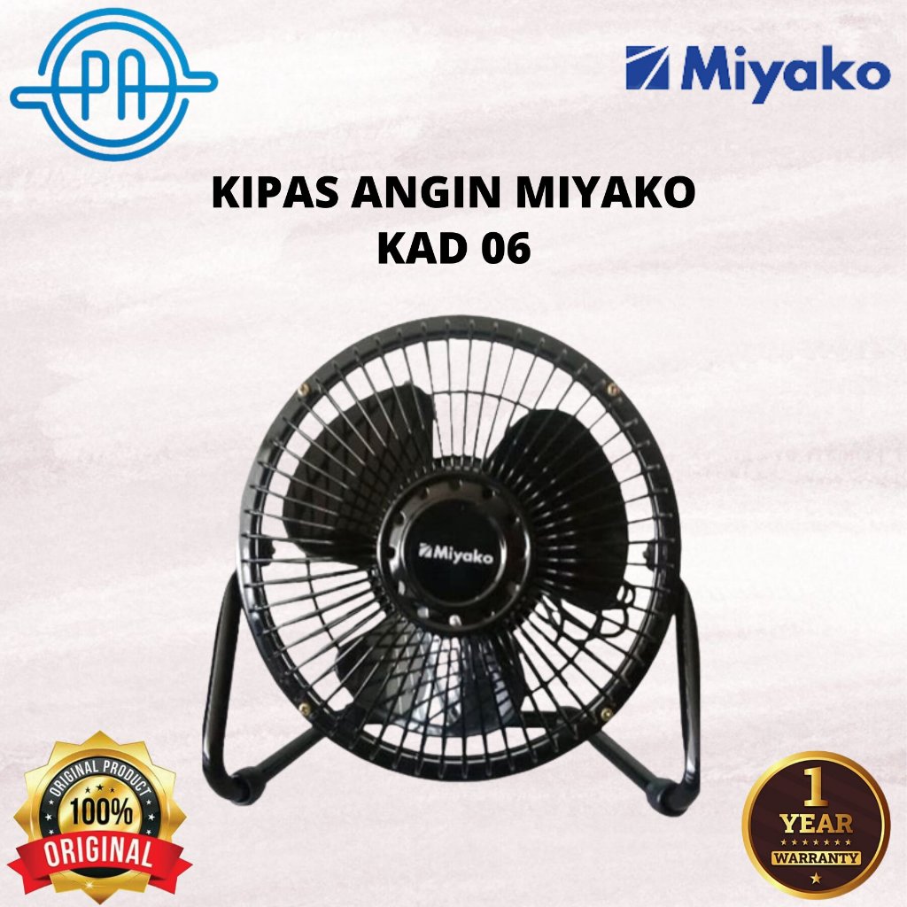 KIPAS ANGIN MIYAKO KECIL MINI / DESK FAN 6 INCH FULL BESI KAD06 / KAD 06