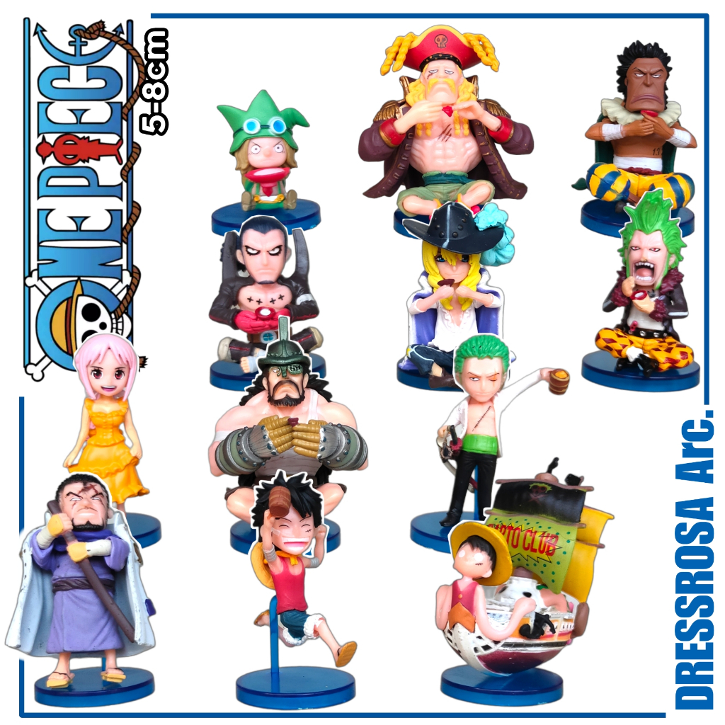 Action Figure WCF ONE PIECE DRESSROSA - Miniatur Pajangan Topper Mainan Lufy Zoro Fujitora Cavendish
