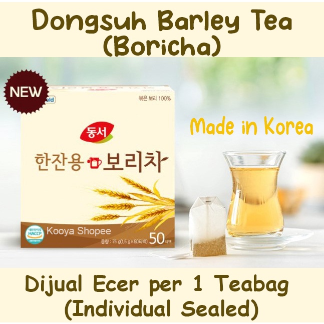 

Dongsuh Barley Tea Ecer 1 Teabag Dongseo Boricha Teh Restoran Korea