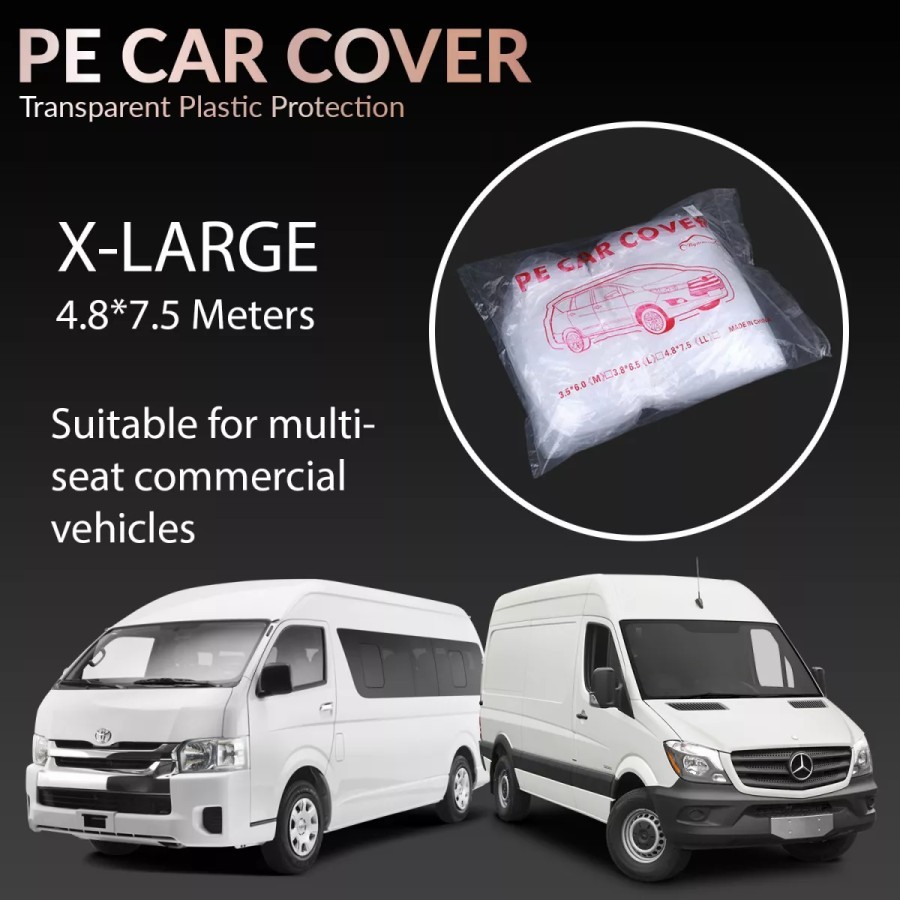 Sarung Mobil Transparant Waterproof Plastik Bening Clear PE Car Small Medium Large Cars hatchback Sedan SUV MVP