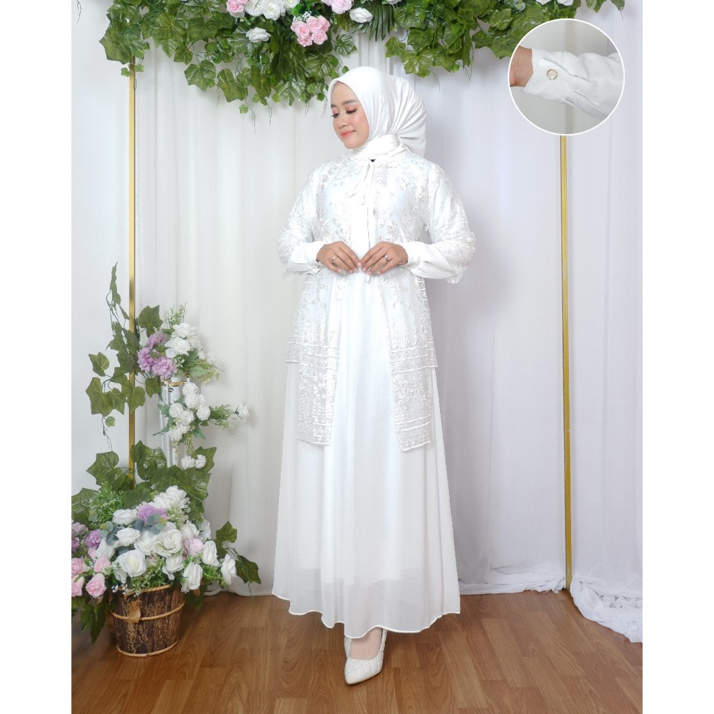 Gamis ceruty babydoll outer tille gamis kondangan hijab gamis outer kekinian sudah free hijab