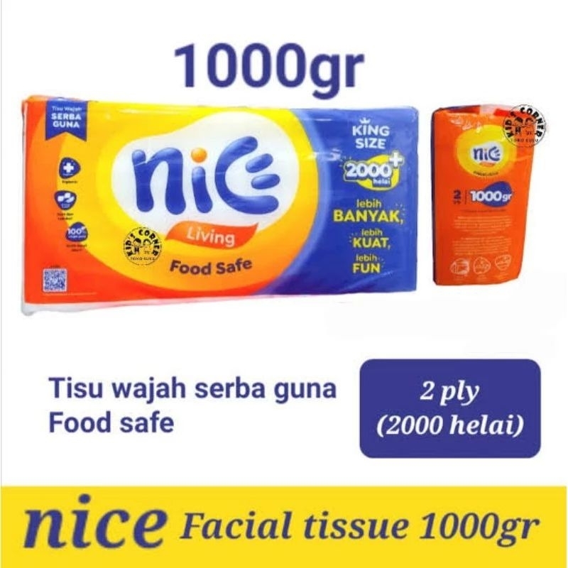 Tisu Wajah KILOAN Serbaguna Nice Living 2000s 2ply Facial Tissue TC