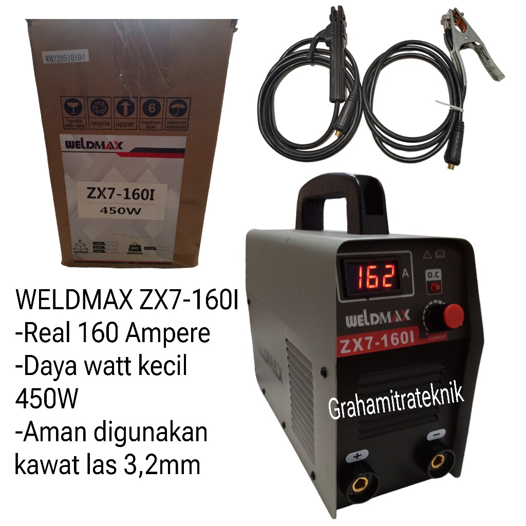 Mesin Las160A WELDMAX 450W ZX7 160 Weldmax Trafo Las Listrik MMA ZX7-160 I