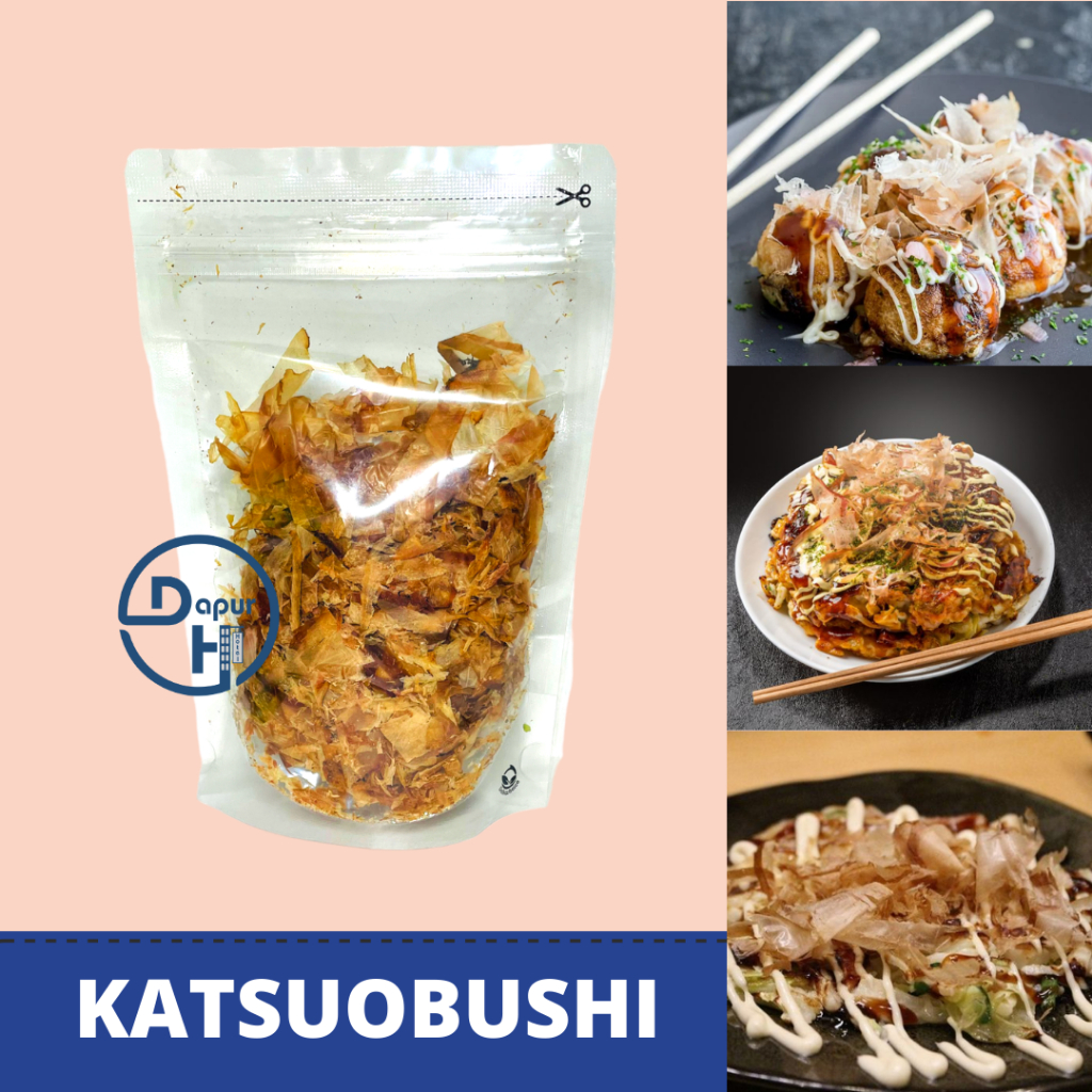 

KATSUOBUSHI Bonito Flakes 200 g Halal │ Taburan Takoyaki Katsuo Bushi Serutan Ikan Cakalang--
