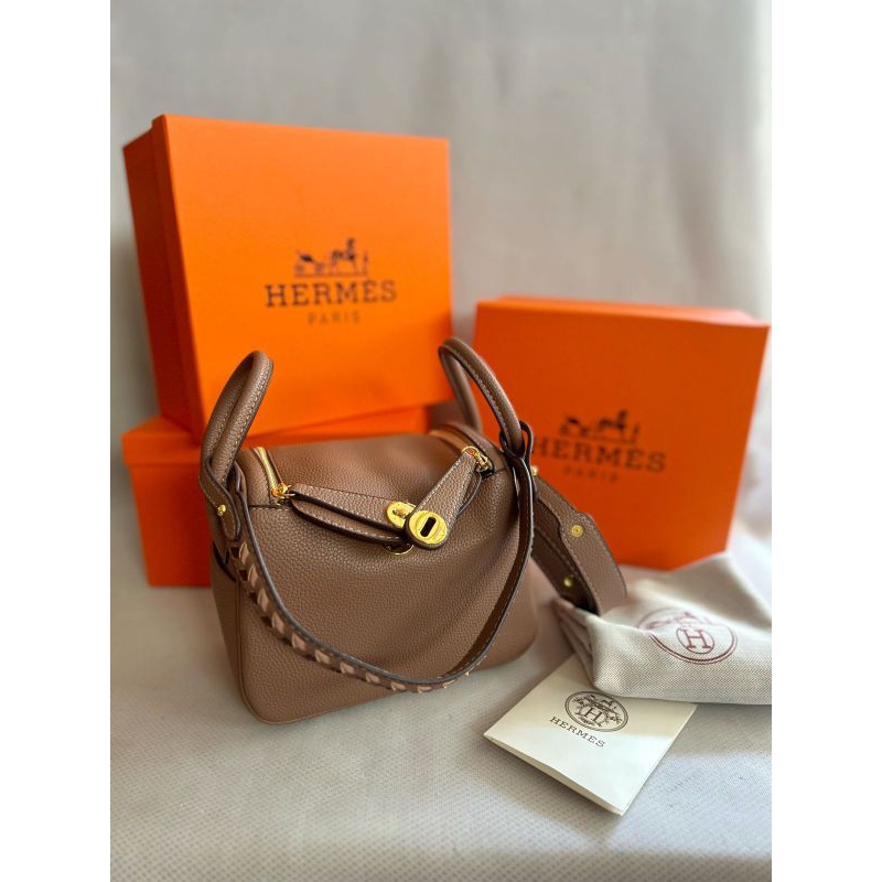 H Lindy 20 cm - Pink Purple / tas fashion / tas branded / tas premium / tas kulit / tas kerja / tas 