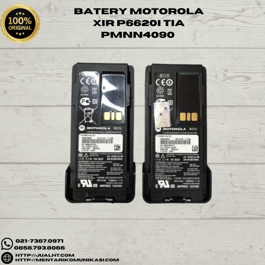 Batrey HT Motorola Xir P6620i TIA / GASPROOF - Baterai Motorola PMNN4490