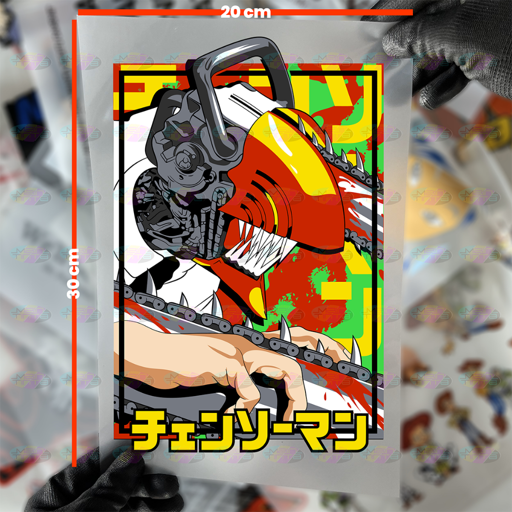 Sablon Setrika Sablon DTF A4 Anime Chainsaw Man V3