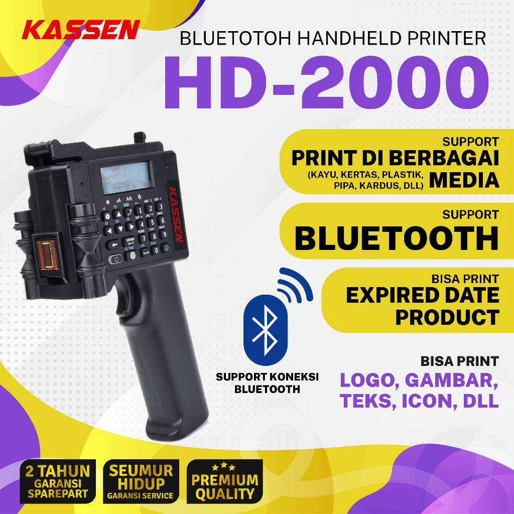 KASSEN HD-2000 PRINTER HANDHELD  INKJET EXPIRED DATE CONNECT SMARTPHONE