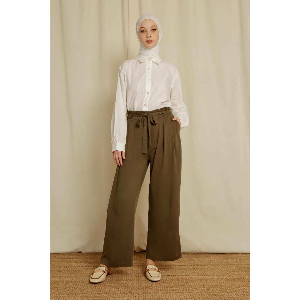 Lida Pants Olive - Aleza Label | Celana Panjang Wanita | Aleza