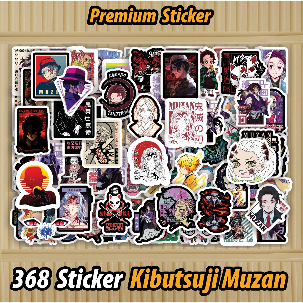 

368 PCS Sticker Muzan Kibutsuji Demon Slayer - Muzan Kibutsuji Kimetsu No Yaiba Waterproof sudah di Cutting