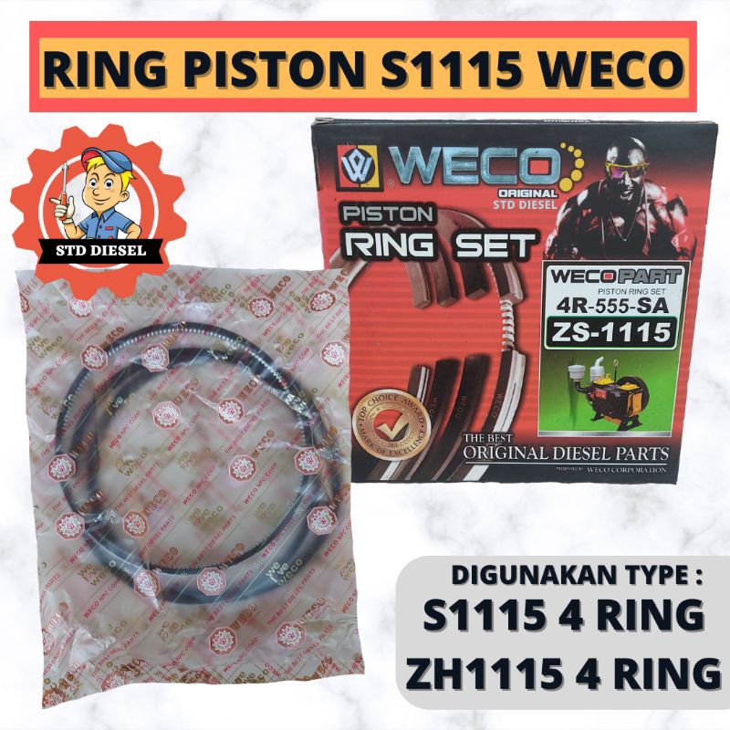 RING PISTON MERK WECO S1115 4R ZS1115 4 WIKO WEKO RING RENG SEKER SEHER ISI 4 23 24 HP PK RING S1115