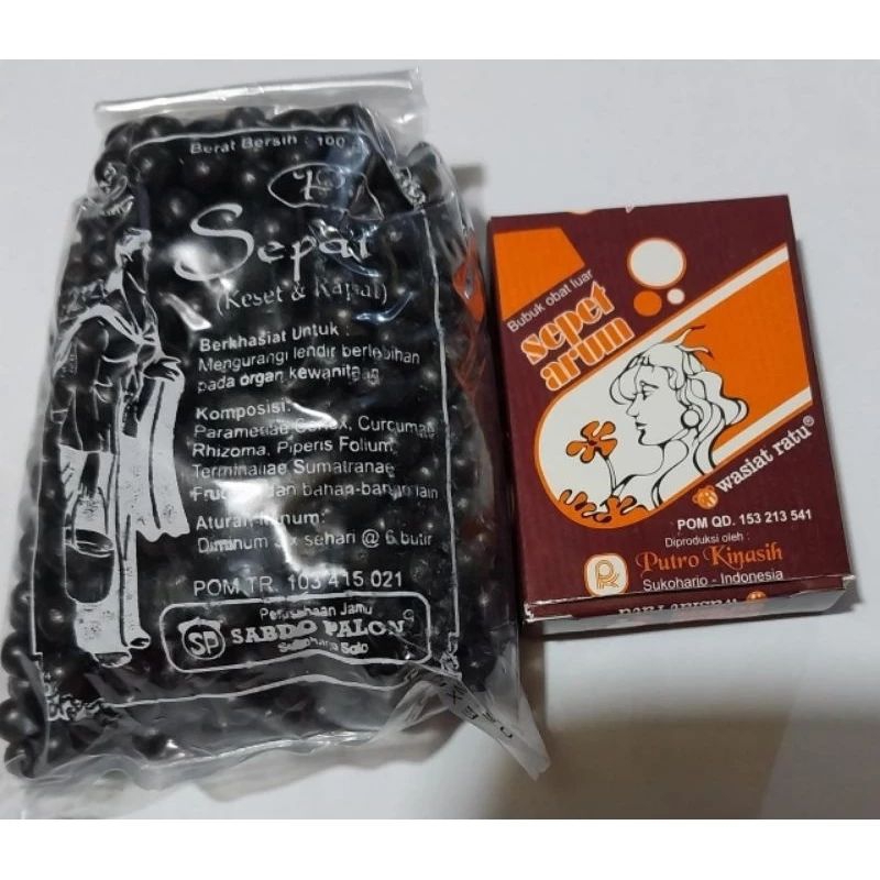 sepaket sepat & kesed 550 pil & sepet arum 10 shaset serbuk cebok perapat miss v