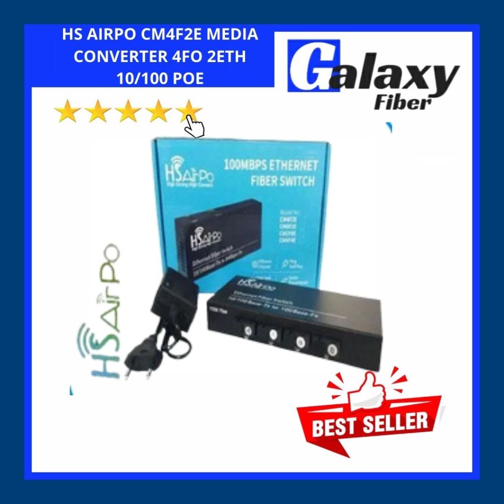 HS AIRPO CM4F2E MEDIA CONVERTER 4FO 2ETH 10/100 POE