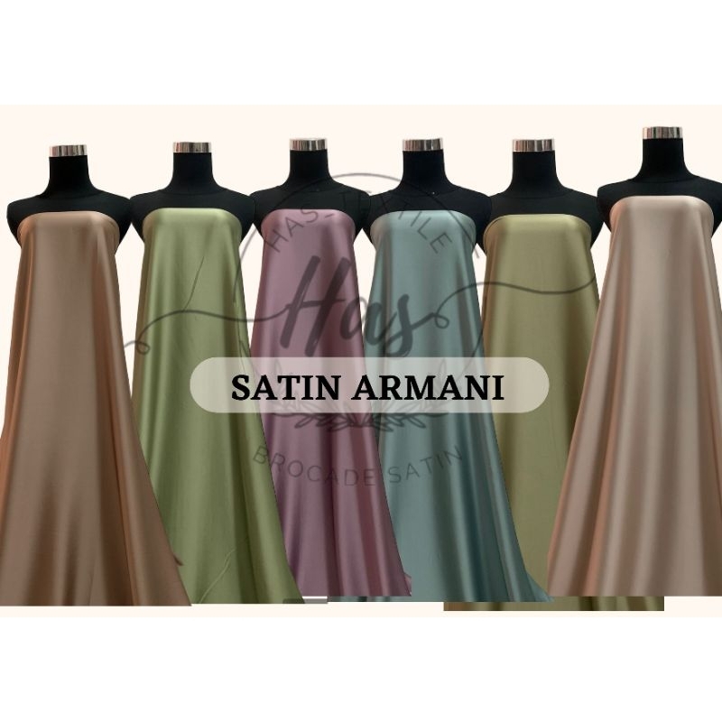 Bahan Kain Satin Armani Silk Original Premium Quality Warna Ungu Taro