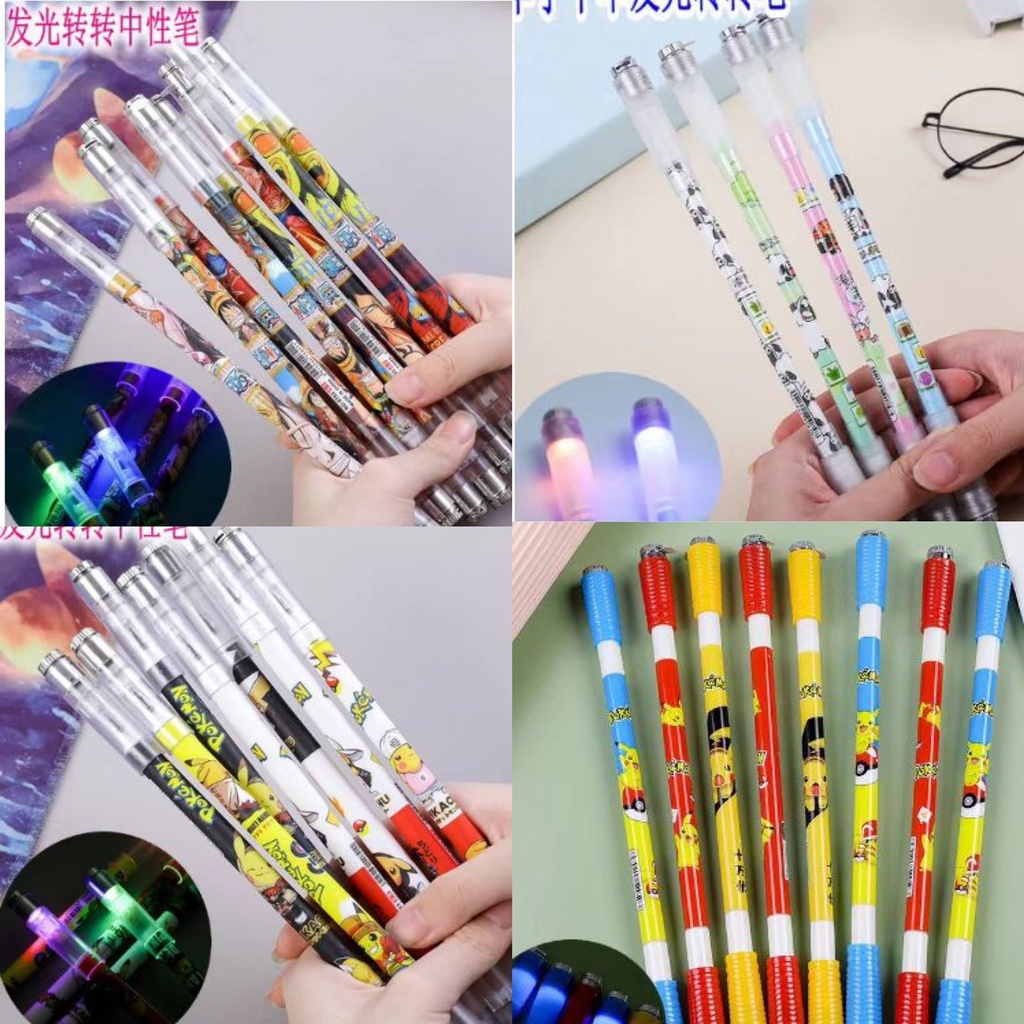 

Spinning Pen Led Karakter Pulpen Putar Led Anti Stress