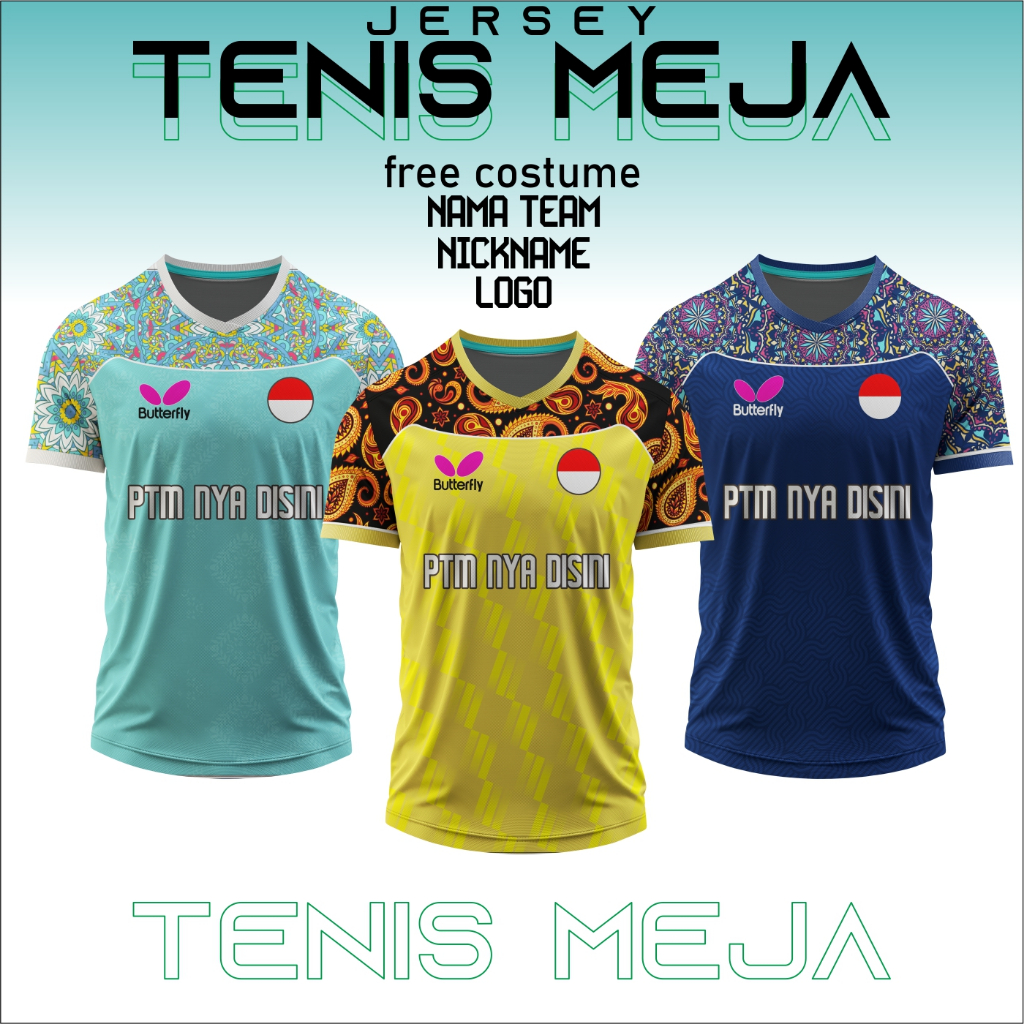 JERSEY PINGPONG / TENIS MEJA FULL PRINTING BEBAS COSTUM
