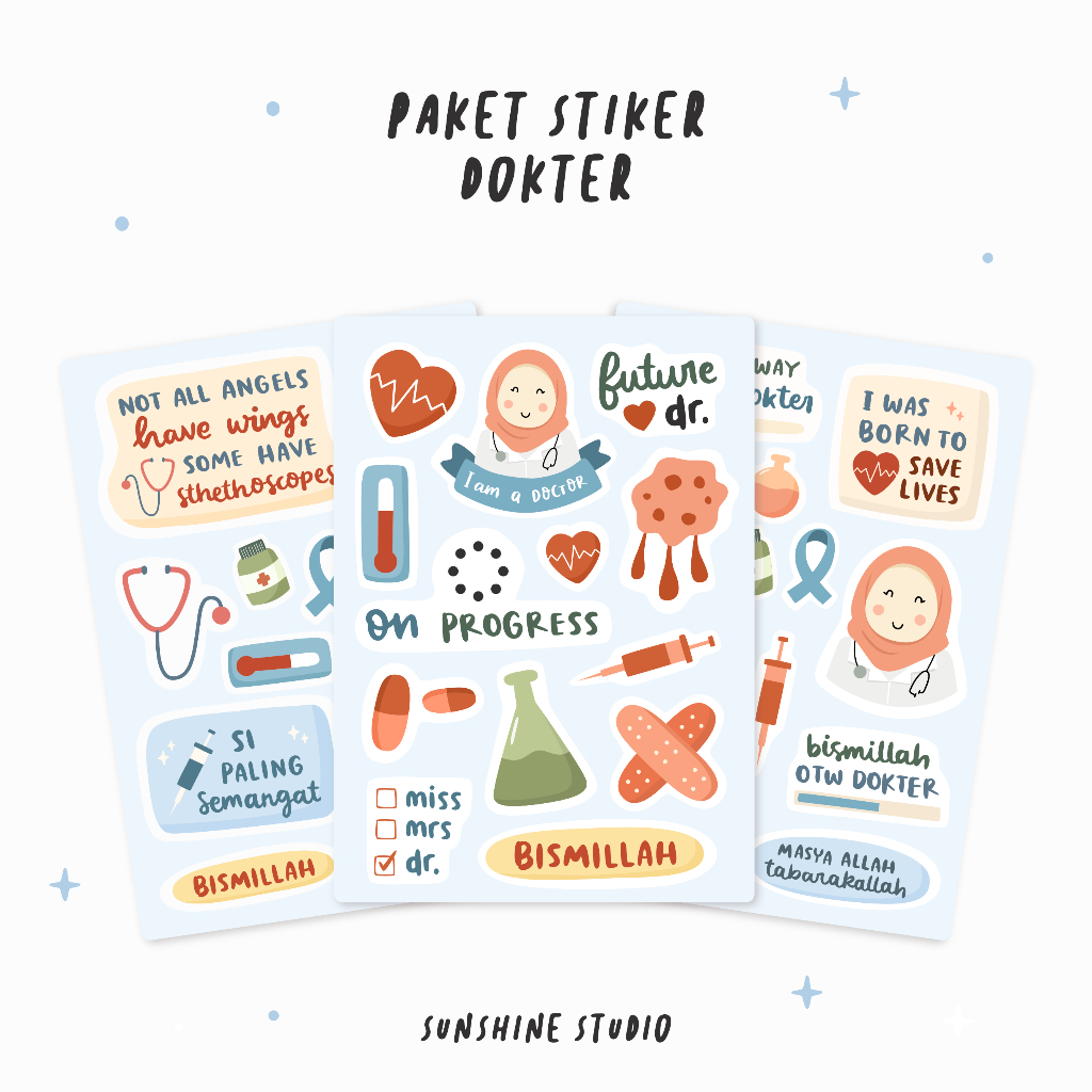 

[Sunshine] Stiker Profesi Dokter Islami | Stiker Muslimah Aesthetic Sticker untuk Scrapbook Diary Jurnal HP Laptop Tumblr Minuman | Waterproof Vinyl Anti Air