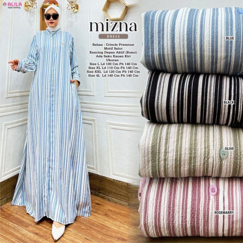 DRESS BAHAN CRINKLE PREMIUM ORIGINAL ALILA Mizna Salur MODIS