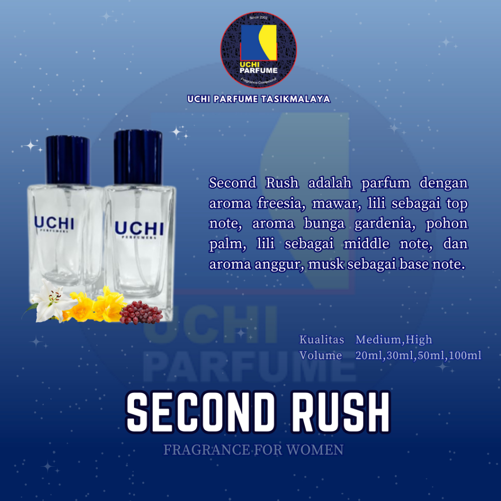 Uchi Parfume Refill Parfum SECOND RUSH (20ml,30ml,50ml,100ml)