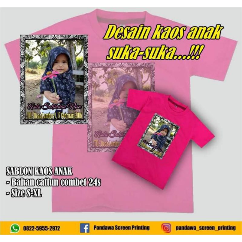 Kaos Anak Desain Foto