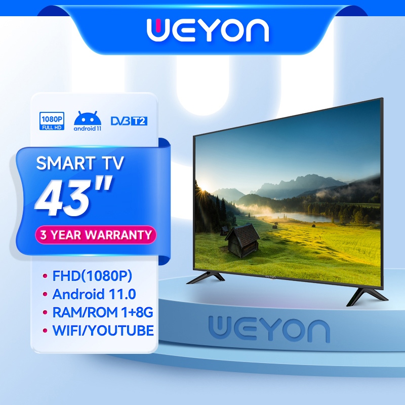 WEYON TV Digital 43 Inch Smart TV Android 14.0 FHD Televisi LED Youtube-Web Browser-WIFI Garansi 3 T