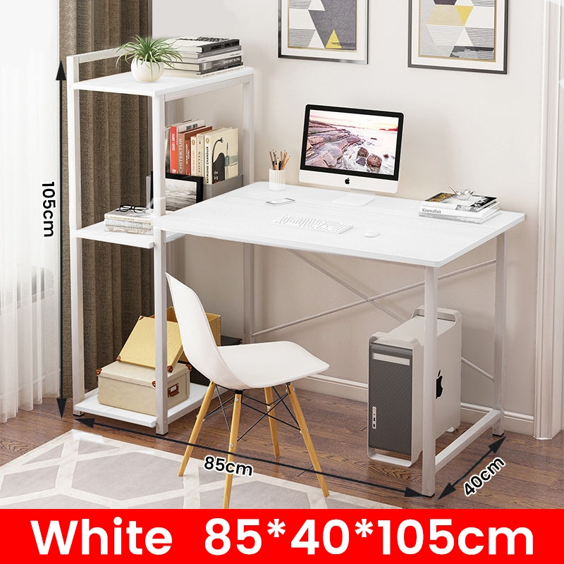 SAKULA Meja Belajar 120cm Meja kantor Meja komputer Meja Kamar Tidur Sederhana Dengan Rak Buku Table Computer Table Meja rias Meja Kerja-H-80CM