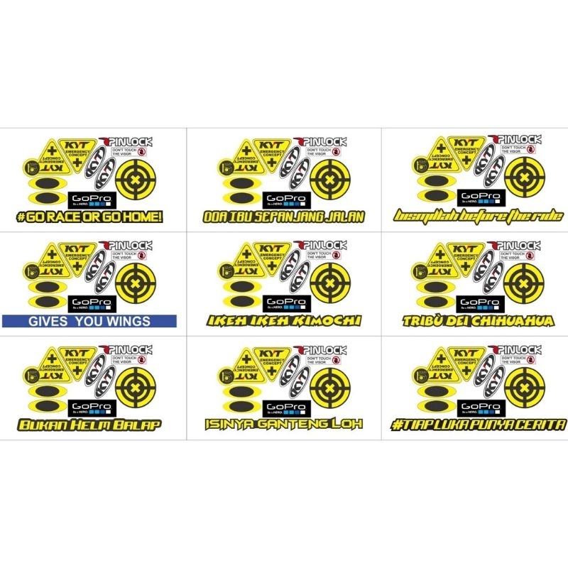stiker set kaca helm visor kyt.