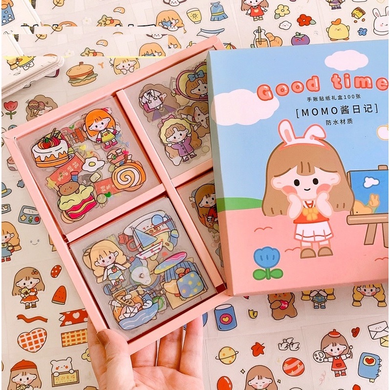 

Bellini - NEW Set sticker Momo 100pcs motif banyak variasi