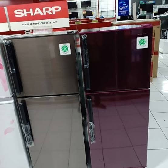 SHARP KULKAS 2 PINTU 205 LITER SHINE SERIES SJ-246GC-SD/SR