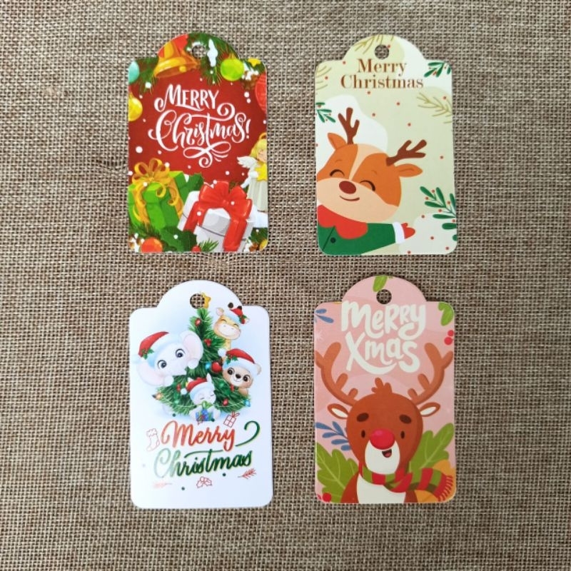 

(12 Pc) HangTag Natal FREE TALI RAMI Hang Tag Card Christmas Hampers Box