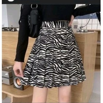 rok wanita motif zebra