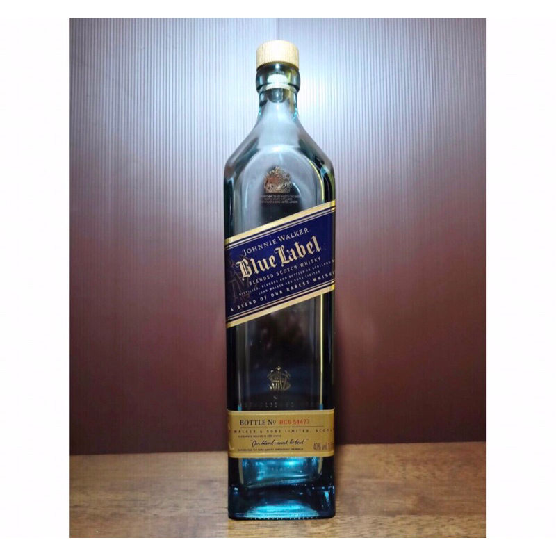 botol bekas miras blue label / botol pajangan / botol koleksi