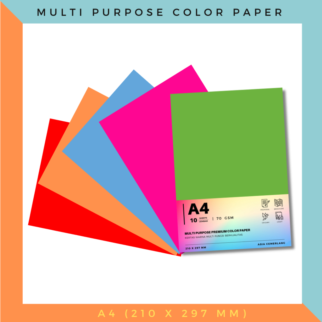 

Kertas HVS Warna Cerah Multifungsi A4 70 GSM