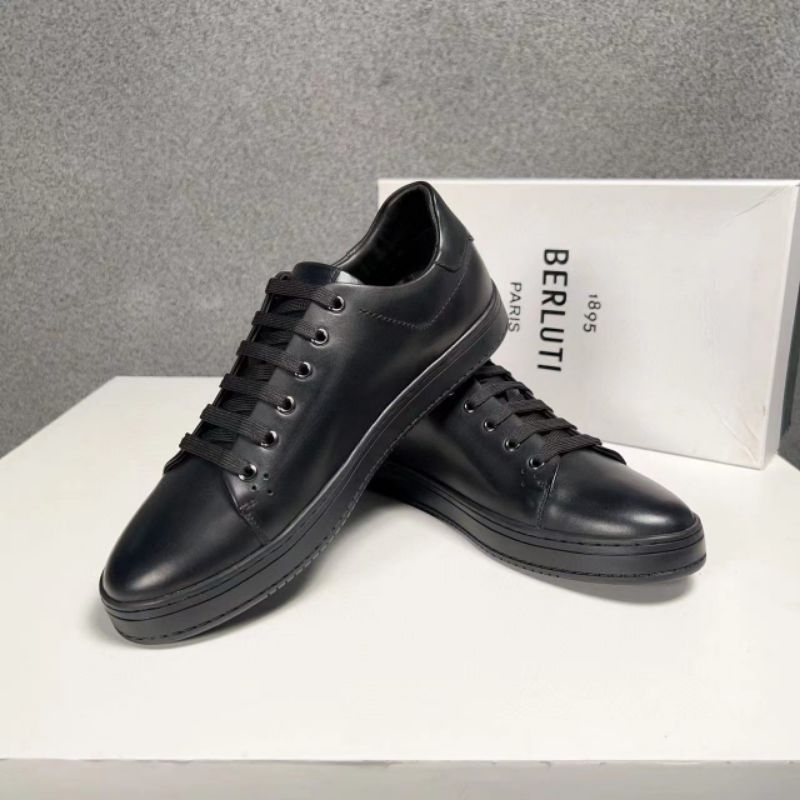 sepatu pria berluti sneaker cowok kulit hitam men shoes mewah p1shoes