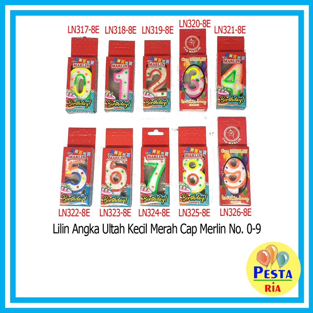 Murah (1Pcs) Lilin Angka Cap Marlin Merah Putih, lilin merah putih, lilin ulangtahun, lilin angka mu