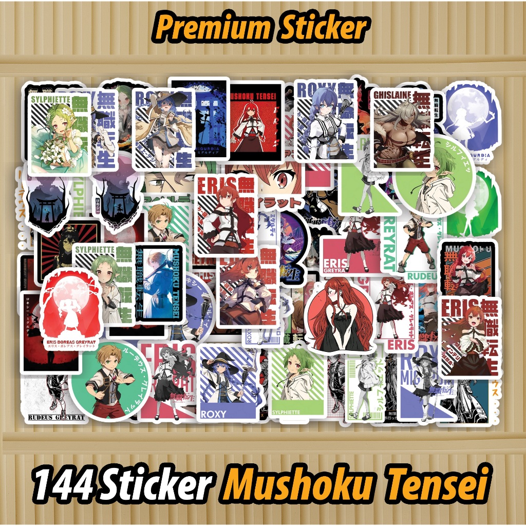 

144 PCS Sticker Mushoku Tensei Waterproof sudah di Cutting