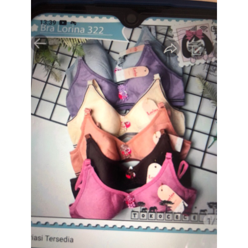 Bra / BH Lorina Polos Tanpa Kawat Kode 322 821 921